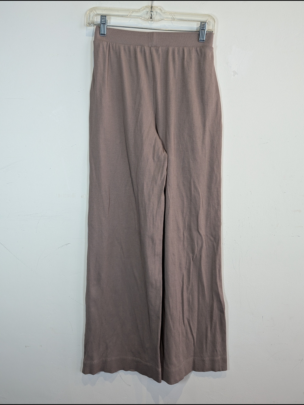 Pact Ribbed Button-Front Lounge Pant in Taupe, Size XS